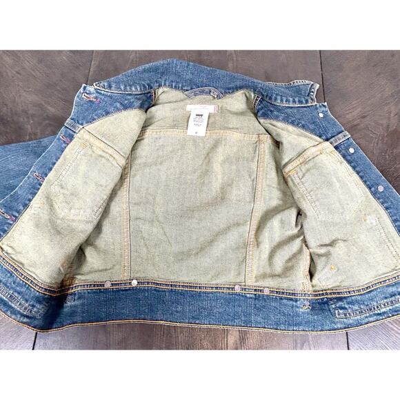 Levi Strauss Girls' Blue Jeans Jacket Cropped Size M 10-12YRS Big Kid EUC - Picture 9 of 12